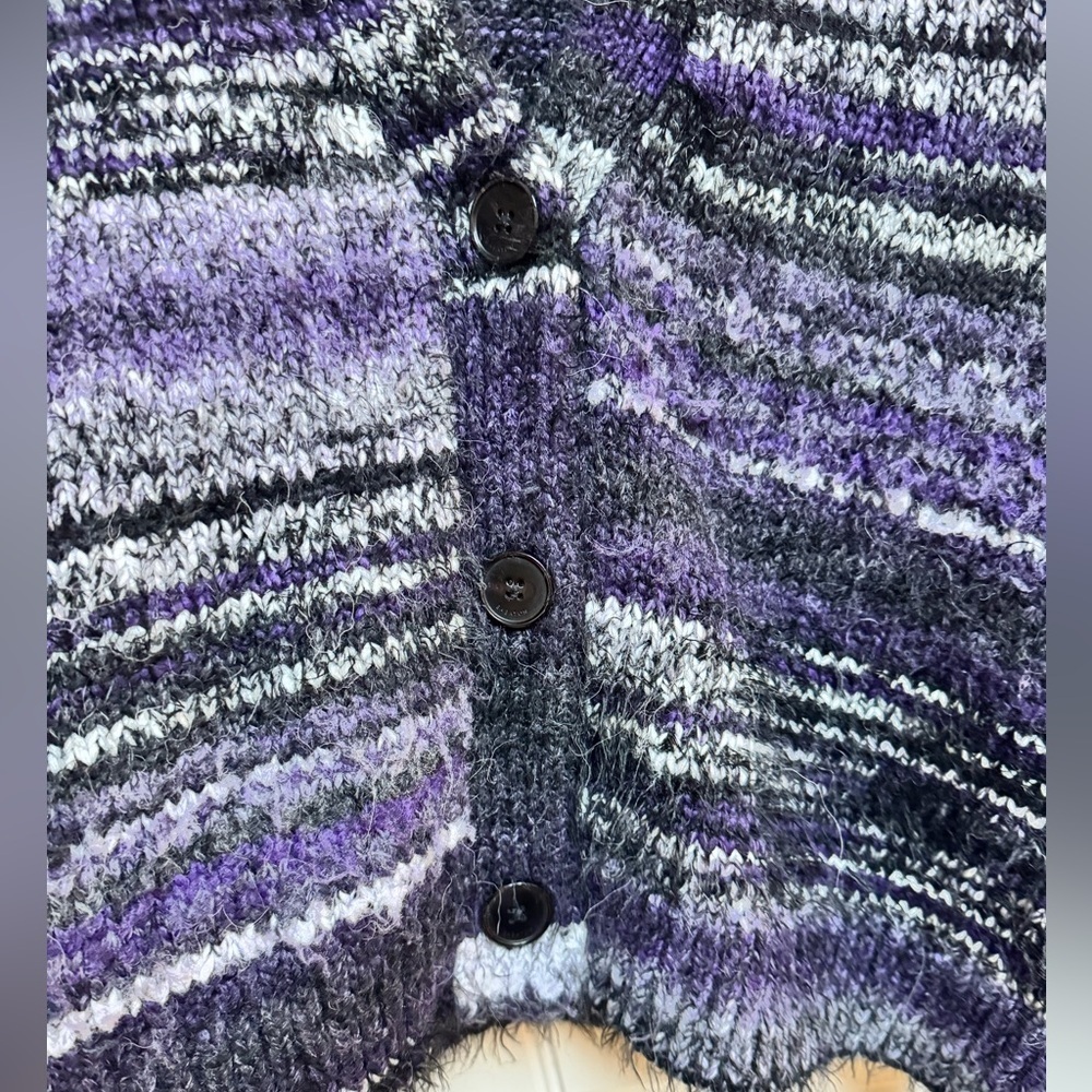 Babaton Donaldson Purple Açai Alpaca Wool Blend Oversized Fluffy Cardigan Size S - Picture 3 of 6